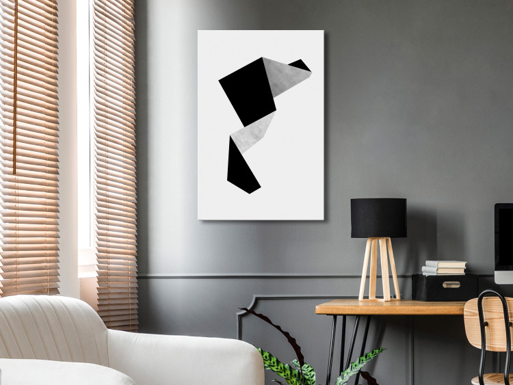 Canvas Print Black and grey geometric figures - minimalistic abstraction 127381 additionalImage 3