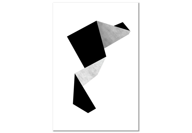 Canvas Print Black and grey geometric figures - minimalistic abstraction 127381
