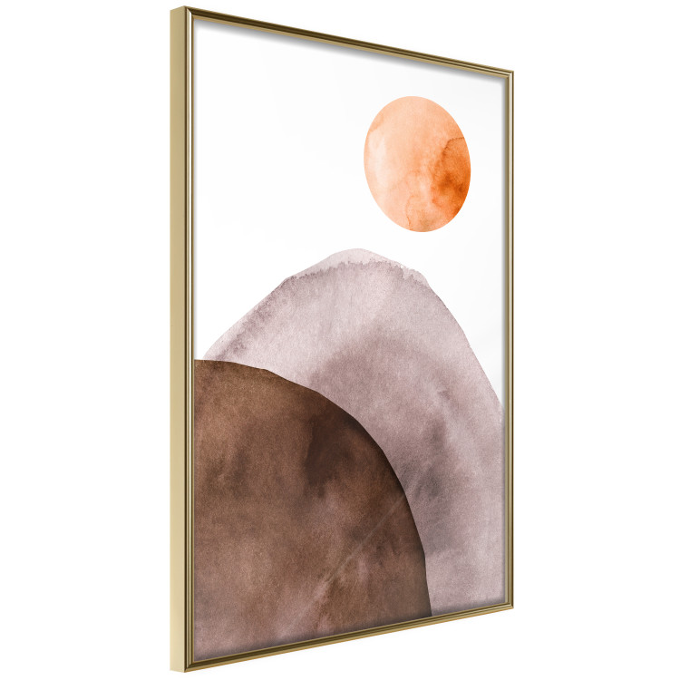Poster Moon and Mountains - abstract composition of moon and mountains on a white background 127481 additionalImage 14