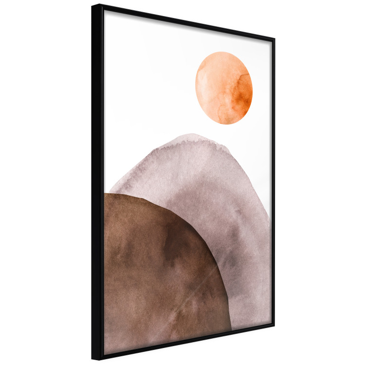 Poster Moon and Mountains - abstract composition of moon and mountains on a white background 127481 additionalImage 13