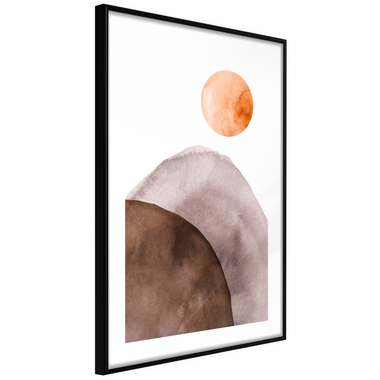 Poster Moon and Mountains - abstract composition of moon and mountains on a white background 127481 additionalImage 8