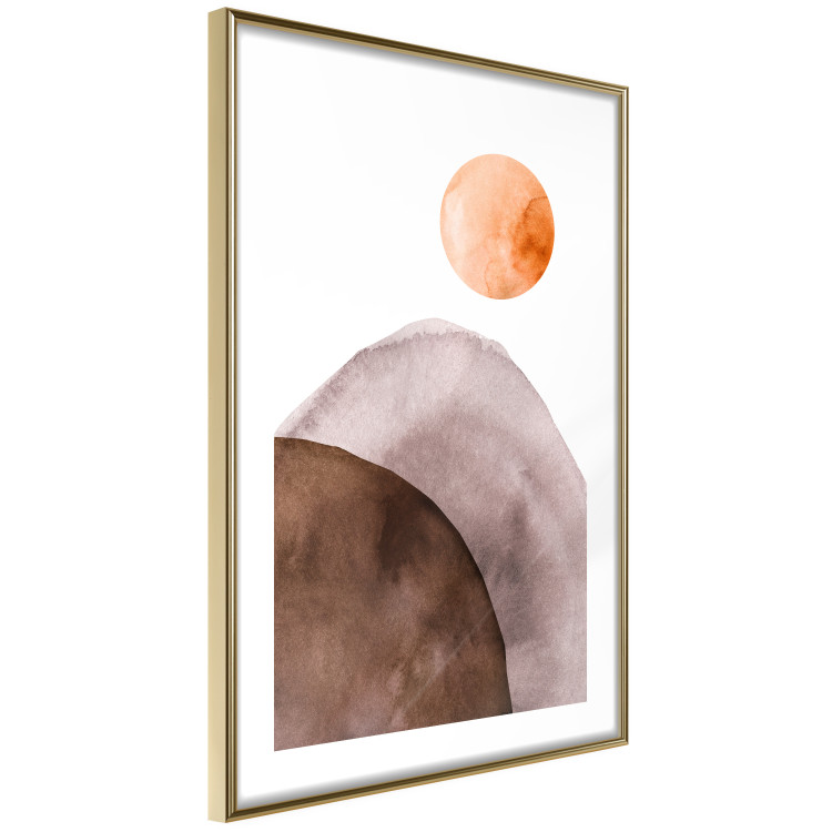 Poster Moon and Mountains - abstract composition of moon and mountains on a white background 127481 additionalImage 9