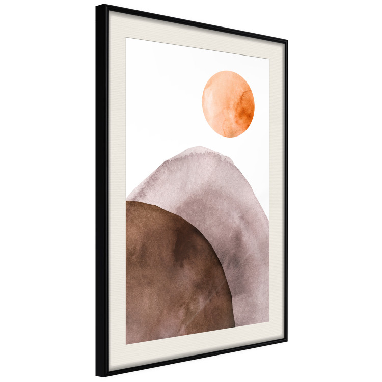Poster Moon and Mountains - abstract composition of moon and mountains on a white background 127481 additionalImage 2