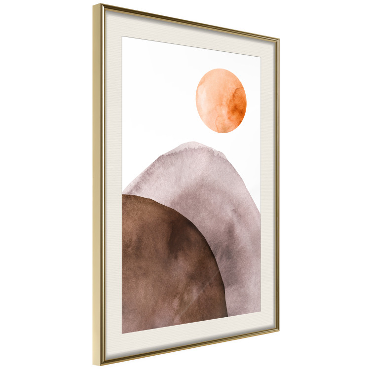 Poster Moon and Mountains - abstract composition of moon and mountains on a white background 127481 additionalImage 3