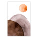 Poster Moon and Mountains - abstract composition of moon and mountains on a white background 127481