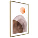 Poster Moon and Mountains - abstract composition of moon and mountains on a white background 127481 additionalThumb 9