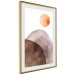 Poster Moon and Mountains - abstract composition of moon and mountains on a white background 127481 additionalThumb 3
