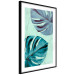 Poster Tropical Turquoise - green monstera leaves in turquoise composition 127881 additionalThumb 8
