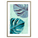 Poster Tropical Turquoise - green monstera leaves in turquoise composition 127881 additionalThumb 19