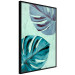 Poster Tropical Turquoise - green monstera leaves in turquoise composition 127881 additionalThumb 13