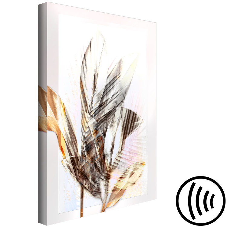 Canvas Art Print Remembrance (1-part) vertical - abstract leaves on a light background 127981 additionalImage 6