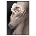 Wall Poster Subtle Fragrance - woman's hand holding rose flower on black background 128081 additionalThumb 16