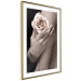 Wall Poster Subtle Fragrance - woman's hand holding rose flower on black background 128081 additionalThumb 7