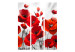 Room Divider Screen Poppies in Moonlight (3-piece) - red flowers on a gray background 128981 additionalThumb 3