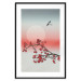 Poster Winter Rose - botanical abstraction with plant and bird against sky backdrop 129381 additionalThumb 17