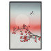 Poster Winter Rose - botanical abstraction with plant and bird against sky backdrop 129381 additionalThumb 18