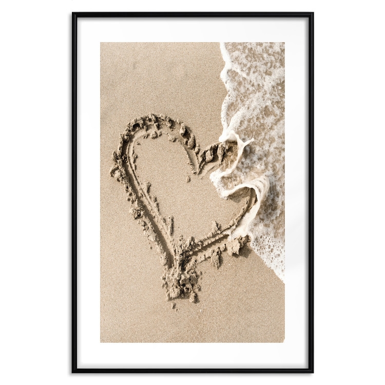 Poster Wave of Love - seaside landscape of a wave and a romantic heart on sand 131781 additionalImage 17