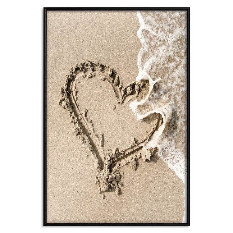 Poster Wave of Love - seaside landscape of a wave and a romantic heart on sand 131781 additionalImage 18