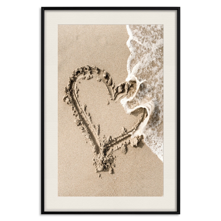 Poster Wave of Love - seaside landscape of a wave and a romantic heart on sand 131781 additionalImage 19