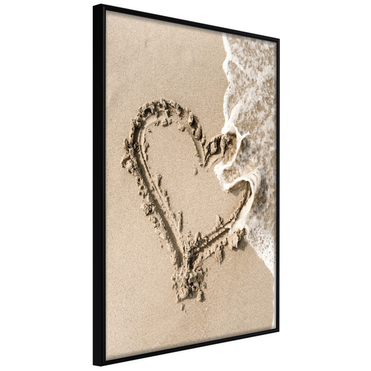 Poster Wave of Love - seaside landscape of a wave and a romantic heart on sand 131781 additionalImage 13