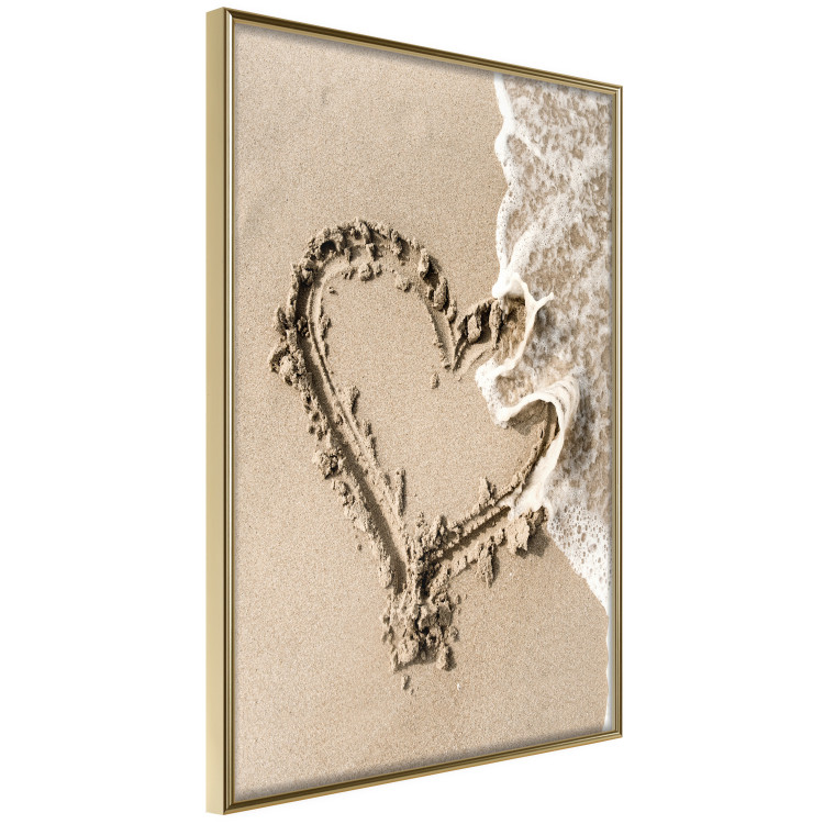 Poster Wave of Love - seaside landscape of a wave and a romantic heart on sand 131781 additionalImage 14