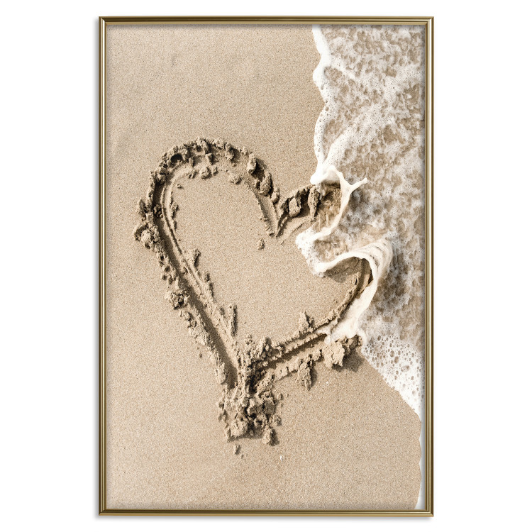 Poster Wave of Love - seaside landscape of a wave and a romantic heart on sand 131781 additionalImage 21