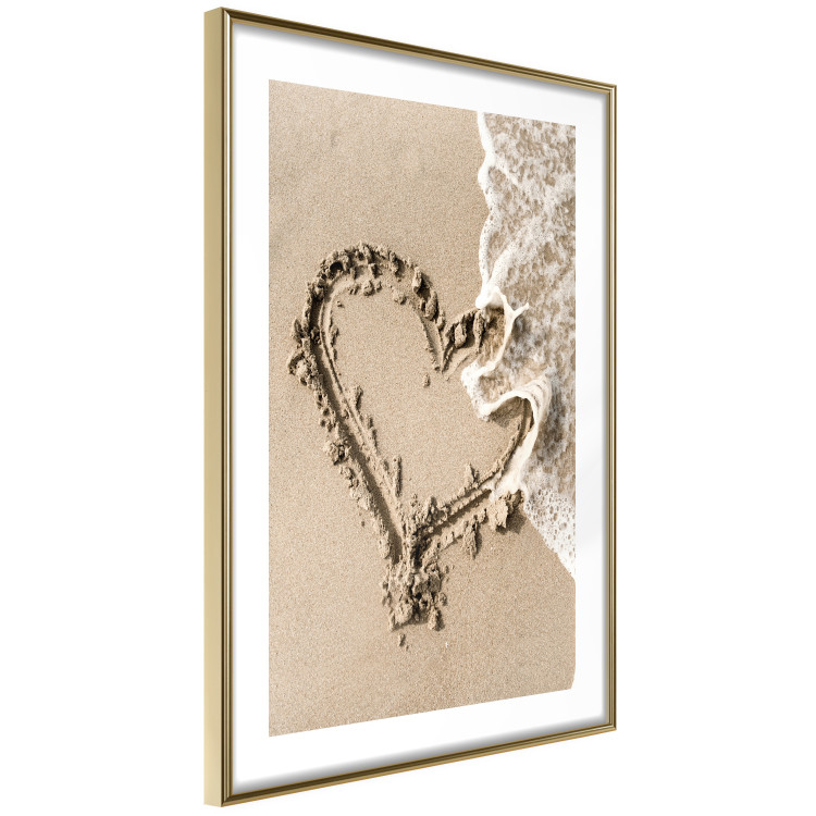 Poster Wave of Love - seaside landscape of a wave and a romantic heart on sand 131781 additionalImage 9