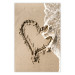 Poster Wave of Love - seaside landscape of a wave and a romantic heart on sand 131781