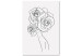 Canvas On the head roses - black-white, linear graphic with woman silhouette 132081
