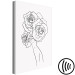 Canvas On the head roses - black-white, linear graphic with woman silhouette 132081 additionalThumb 6