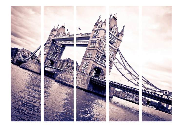 Room Divider Screen Tower Bridge II (5-piece) - river against the backdrop of London architecture 133081 additionalImage 3