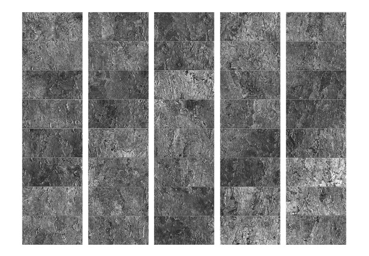 Folding Screen Shades of Gray II (5-piece) - simple composition in dark stone 133181 additionalImage 3