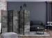 Folding Screen Shades of Gray II (5-piece) - simple composition in dark stone 133181 additionalThumb 4