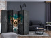 Room Separator Darkness II (5-piece) - composition with three skulls and white flowers 133281 additionalThumb 4