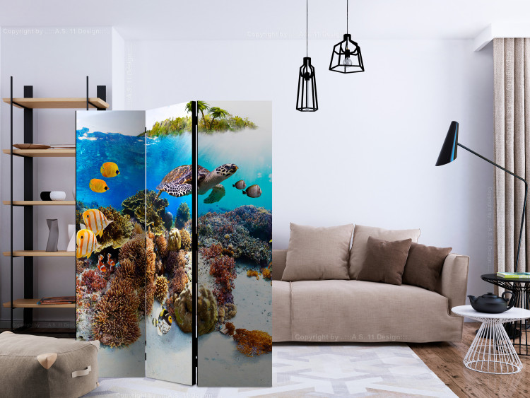 Room Separator Coral Reef (3-piece) - colorful fish and plants at the bottom of the ocean 133381 additionalImage 4