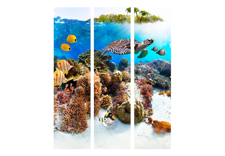 Room Separator Coral Reef (3-piece) - colorful fish and plants at the bottom of the ocean 133381 additionalImage 3