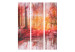 Room Divider Screen Autumn Forest (3-piece) - red landscape among trees on a board background 133481 additionalThumb 3