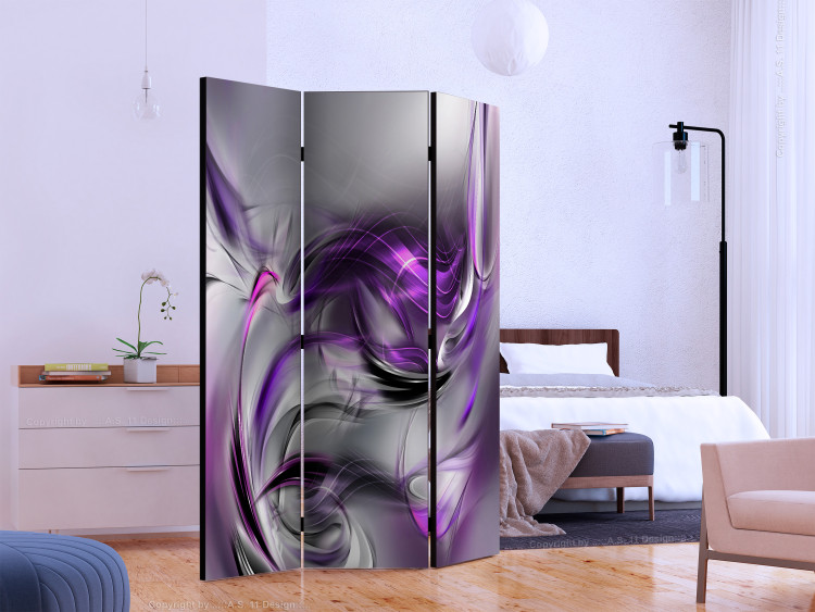 Folding Screen Purple Swirls II - abstract and romantic purple pattern 133681 additionalImage 2