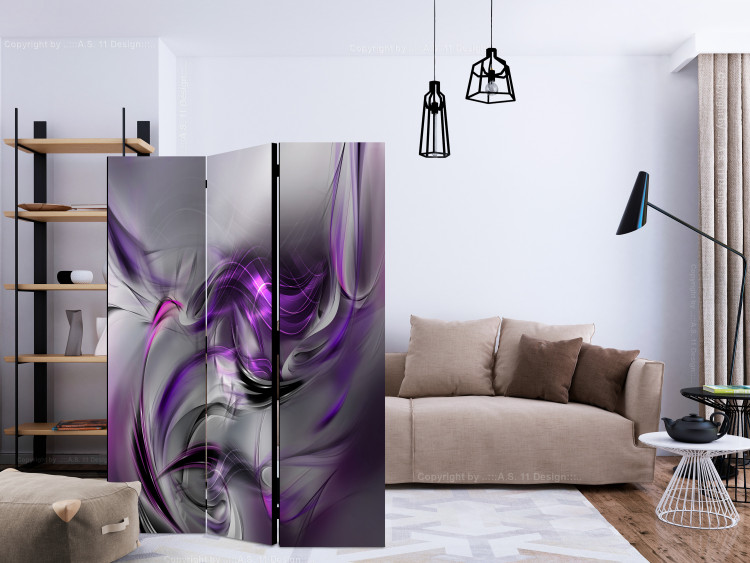 Folding Screen Purple Swirls II - abstract and romantic purple pattern 133681 additionalImage 4