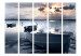 Folding Screen Little Port Boats II - boat landscape on the beach against the sunset 133981 additionalThumb 3