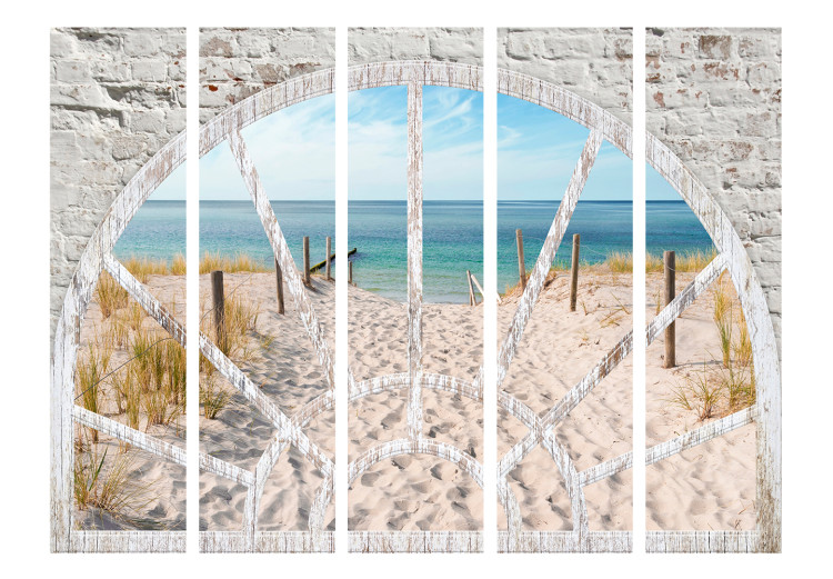 Room Divider Beach II - view of a sandy beach and blue ocean landscape 134081 additionalImage 3