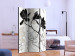 Room Divider Flowers B&W (3-piece) - black and white composition of blooming flowers 134281 additionalThumb 2