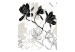 Room Divider Flowers B&W (3-piece) - black and white composition of blooming flowers 134281 additionalThumb 3