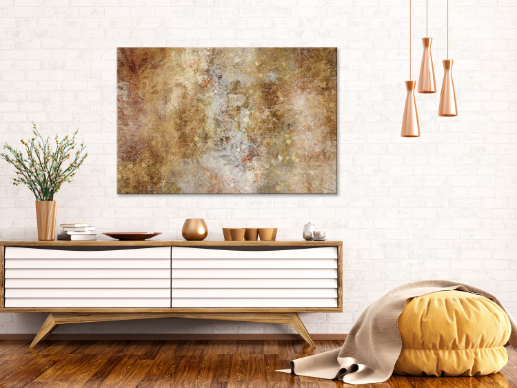 Canvas Gold fog - Abstraction with blurry colors of gold, copper and beige 135081 additionalImage 3