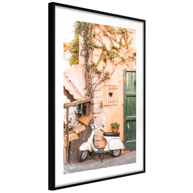 Poster Italian Afternoon - composition with a white scooter standing on the street 135881 additionalImage 4
