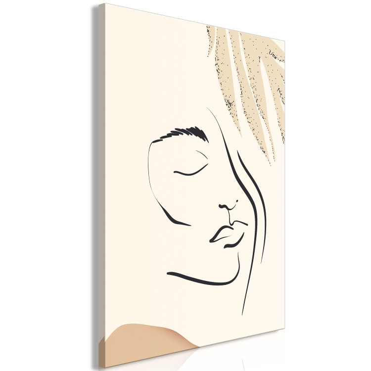 Canvas Art Print Senna Curtain (1-piece) Vertical - abstract lineart of a face 137481 additionalImage 2