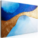 Canvas Golden Estuary (1-piece) Wide - modern abstraction in blue 138181 additionalThumb 2