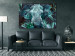 Canvas In the Turquoise Jungle (1-piece) Wide - elephant's head among leaves 138281 additionalThumb 3