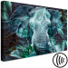 Canvas In the Turquoise Jungle (1-piece) Wide - elephant's head among leaves 138281 additionalThumb 6