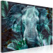 Canvas In the Turquoise Jungle (1-piece) Wide - elephant's head among leaves 138281 additionalThumb 2